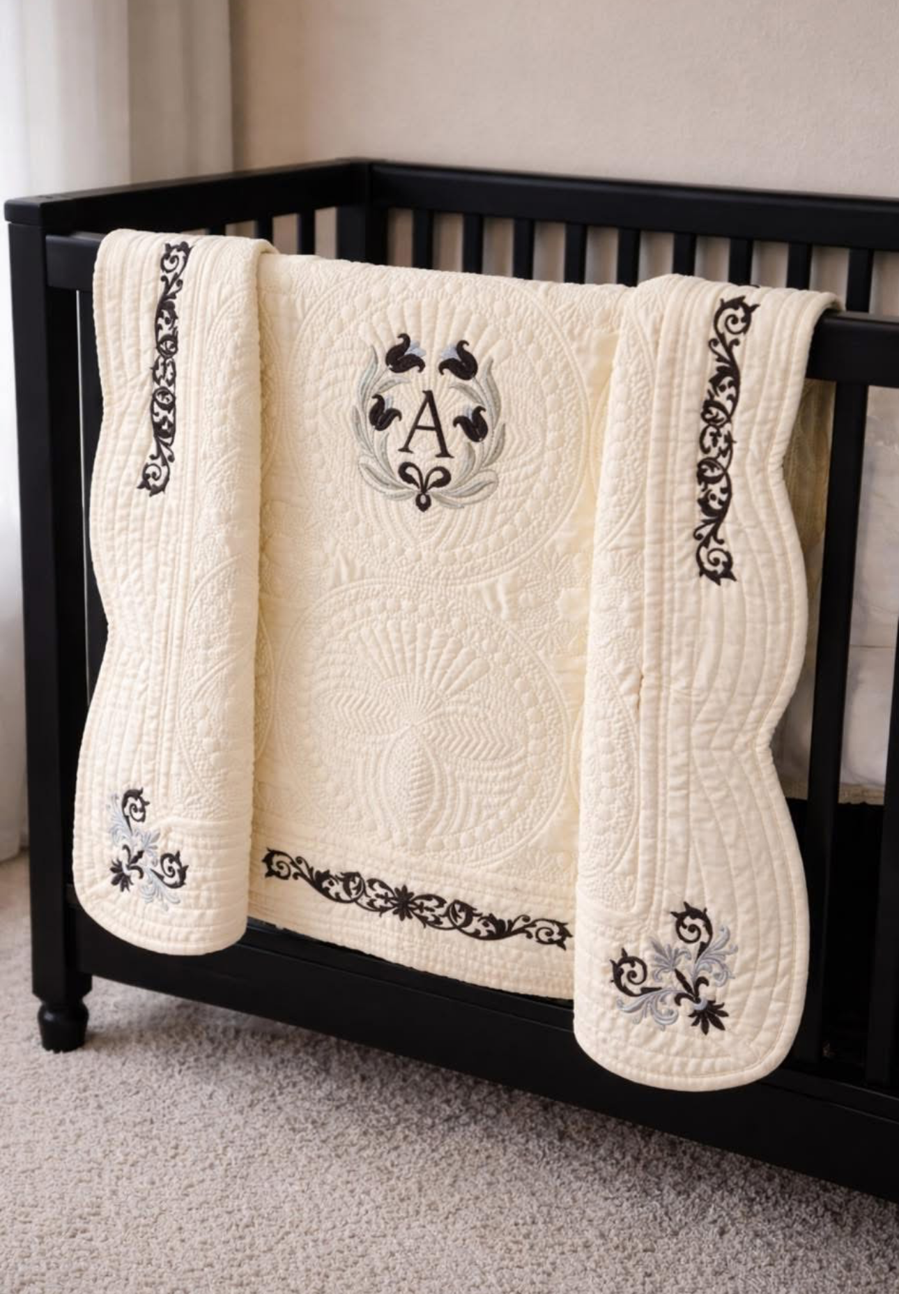 BEAUTIFUL QUILT MADE WITH LOVE... EMBROIDERY