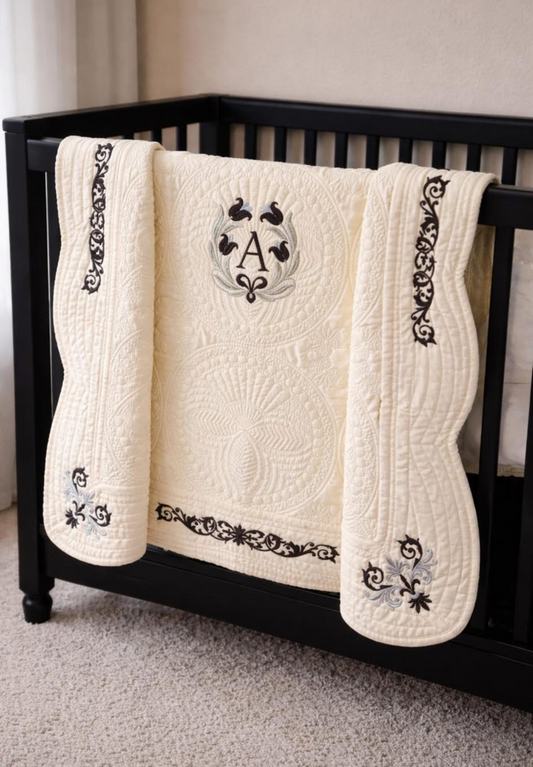 BEAUTIFUL QUILT MADE WITH LOVE... EMBROIDERY
