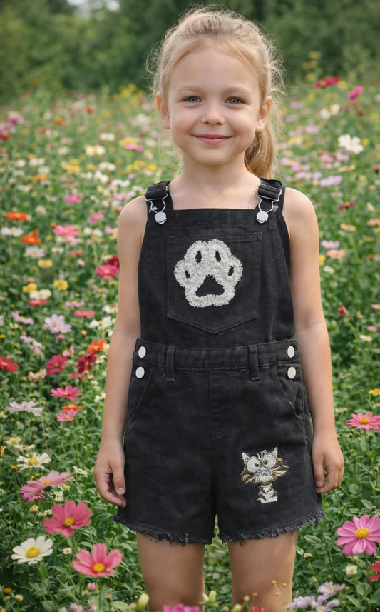 BRADE DOG PAW OVERALL SHORTS... EMBROIDERY