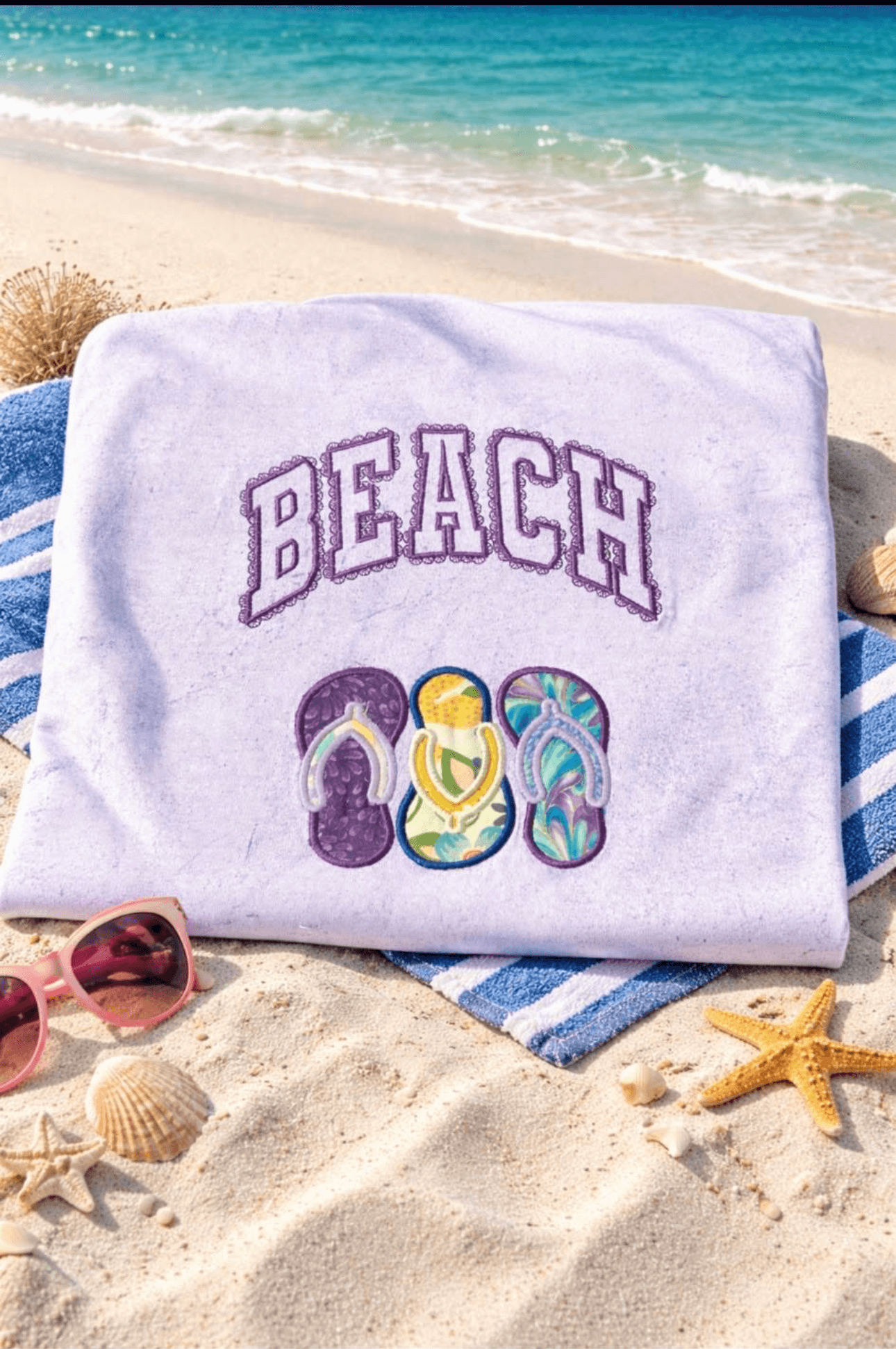 DOWN AT THE BEACH... EMBROIDERY