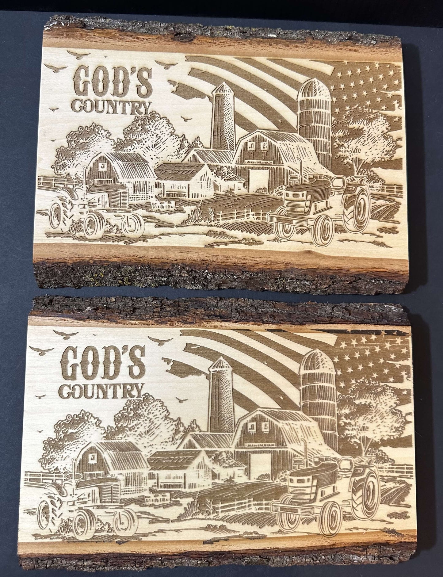 GODS COUNTRY FARM DECOR LASER ENGRAVING