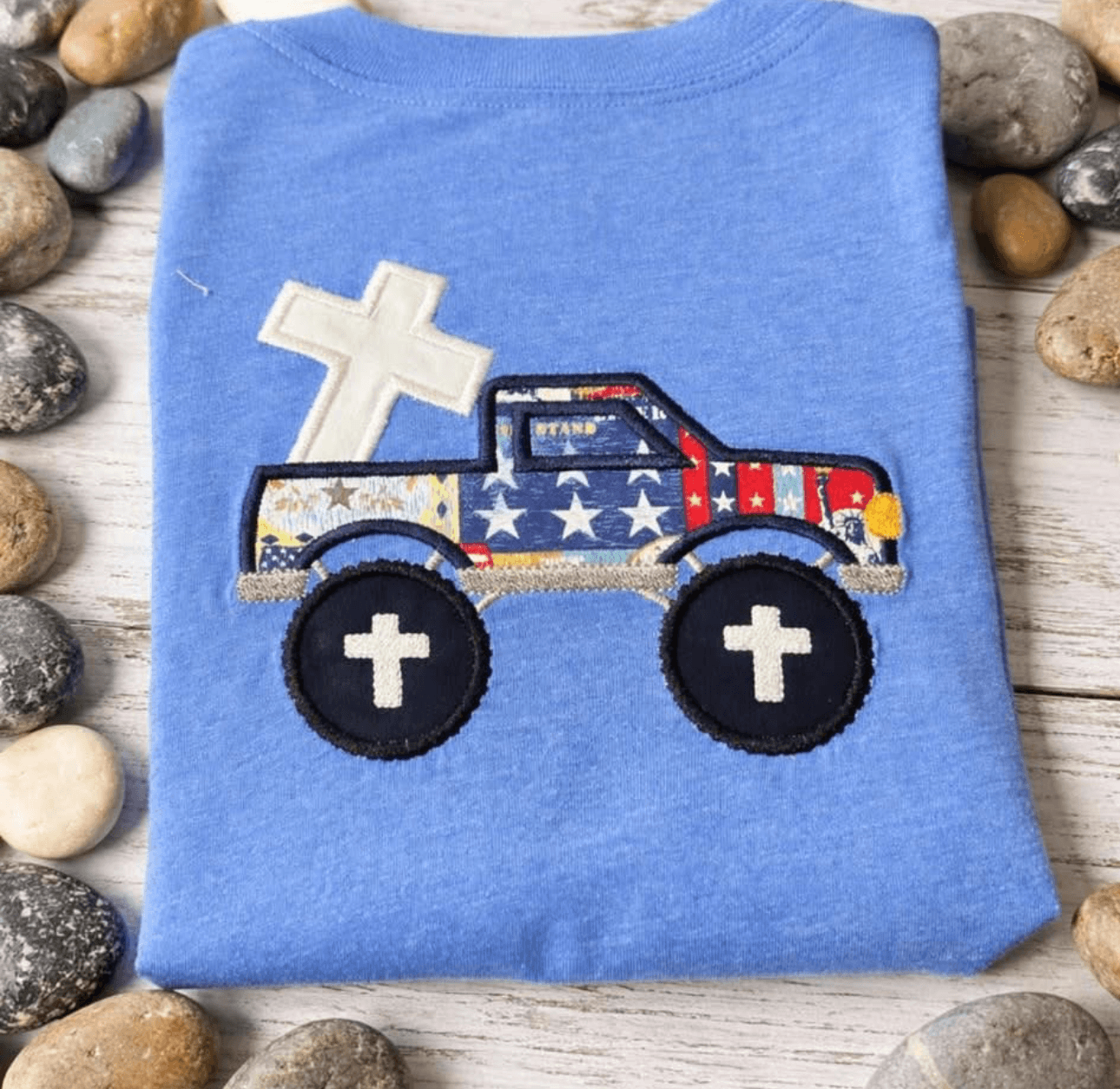 KIDS FAITH MONSTER TRUCK... EMBROIDERY