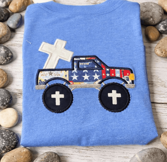 KIDS FAITH MONSTER TRUCK... EMBROIDERY