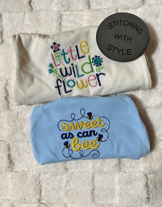 KIDS WILDFLOWER AND BEE SHIRTS EMBROIDERY