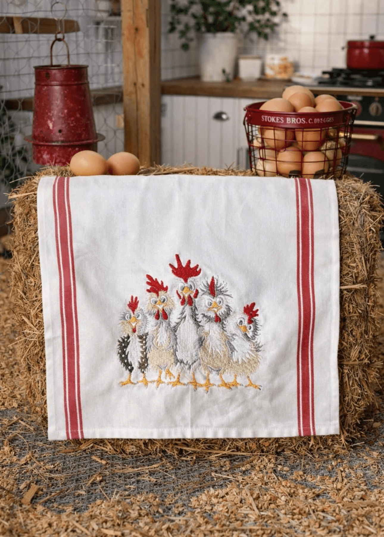 KITCHEN CUP TOWEL... EMBROIDERY