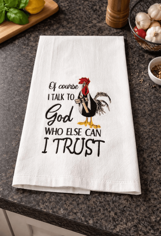 KITCHEN CUP TOWEL... EMBROIDERY
