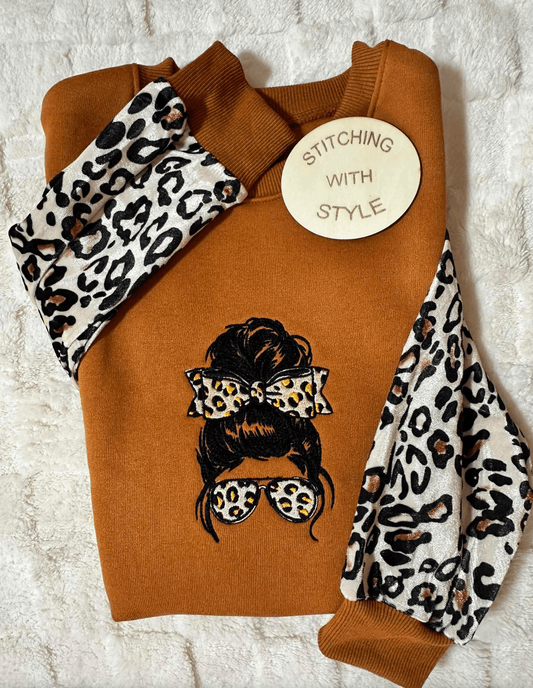LEOPARD COOL GIRL KIDS SHIRT... EMBROIDERY