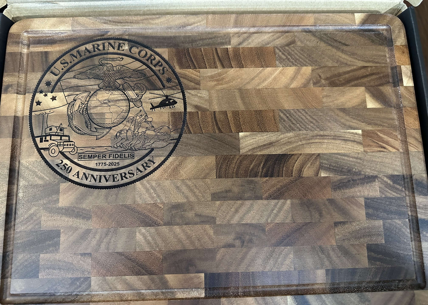 NICE AUTHENTIC MARINE CUTTING BOARD... LASER ENGRAVING $55