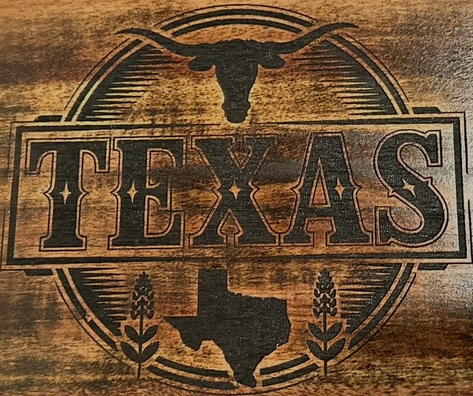 TEXAS LOGO CUTTING BOARD... LASER ENGRAVING
