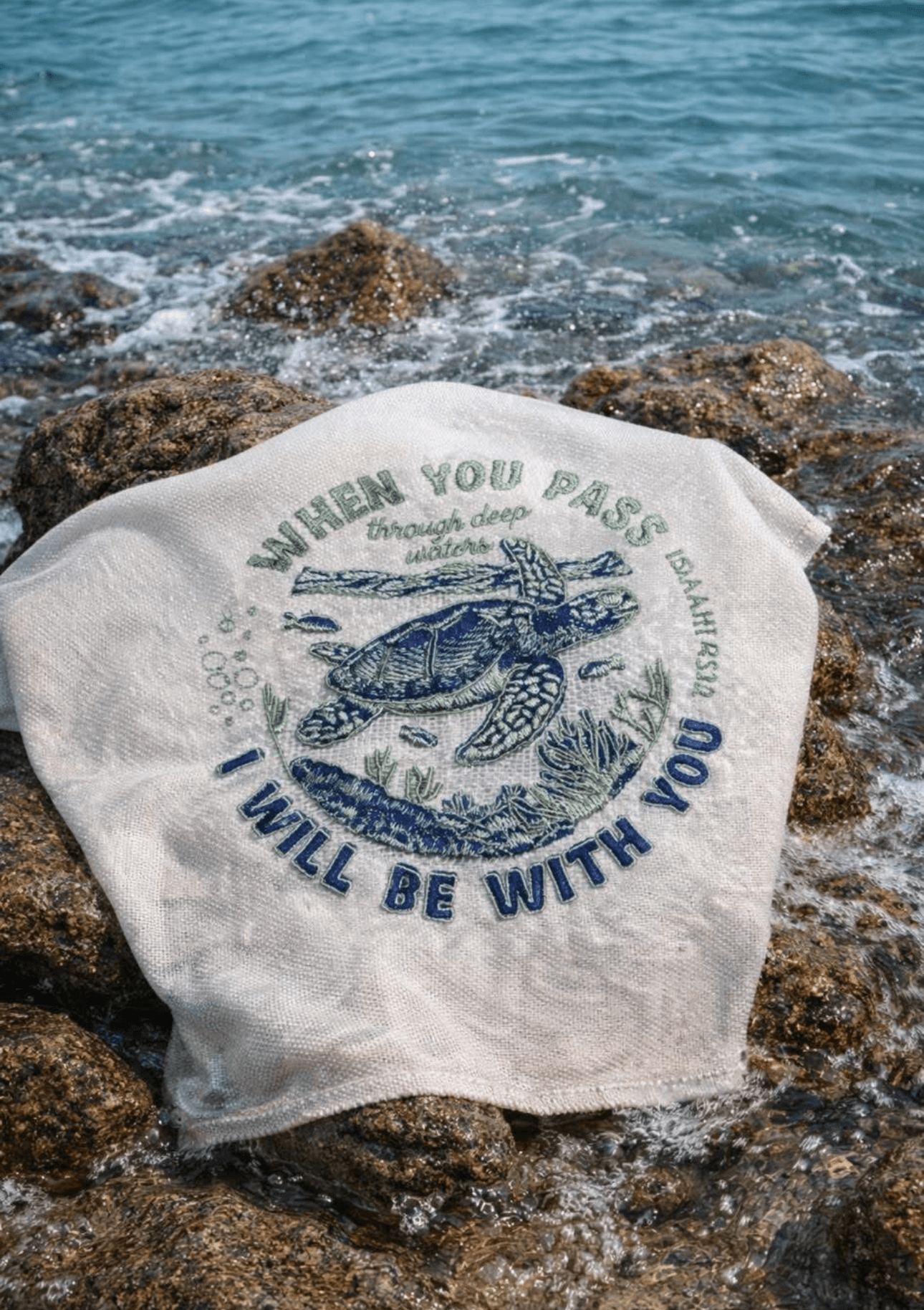 THROUGH DEEP WATERS SHIRT... EMBROIDERY