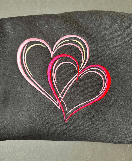 TWO HEARTS LOVE EACH OTHER... EMBROIDERY