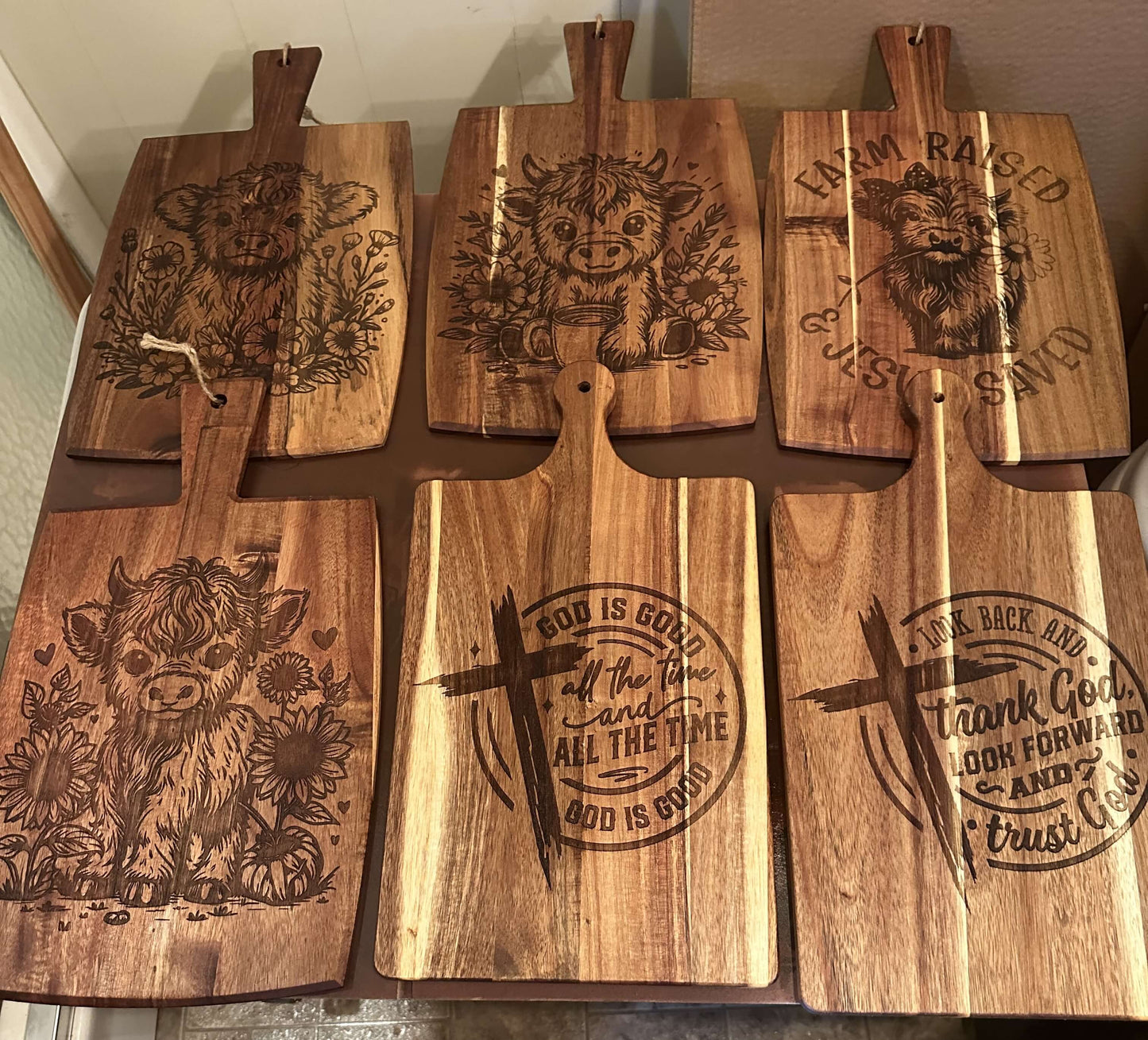 VARIOUS CUTTING BOARDS... LASER ENGRAVING