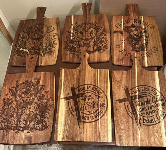 VARIOUS CUTTING BOARDS... LASER ENGRAVING